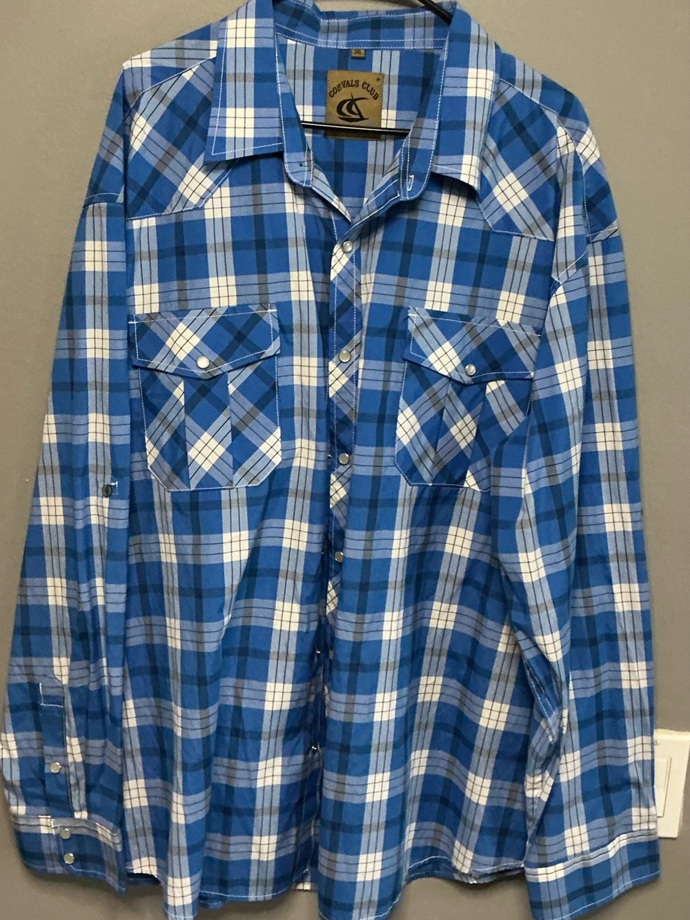 Casual Blue Plaid Button-Down Shirt by